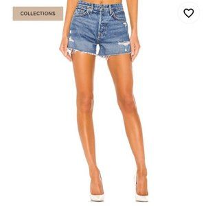 GRLFRND Helena Whiskered Abrasions Jean Shorts Womens 25 In Hang On Me